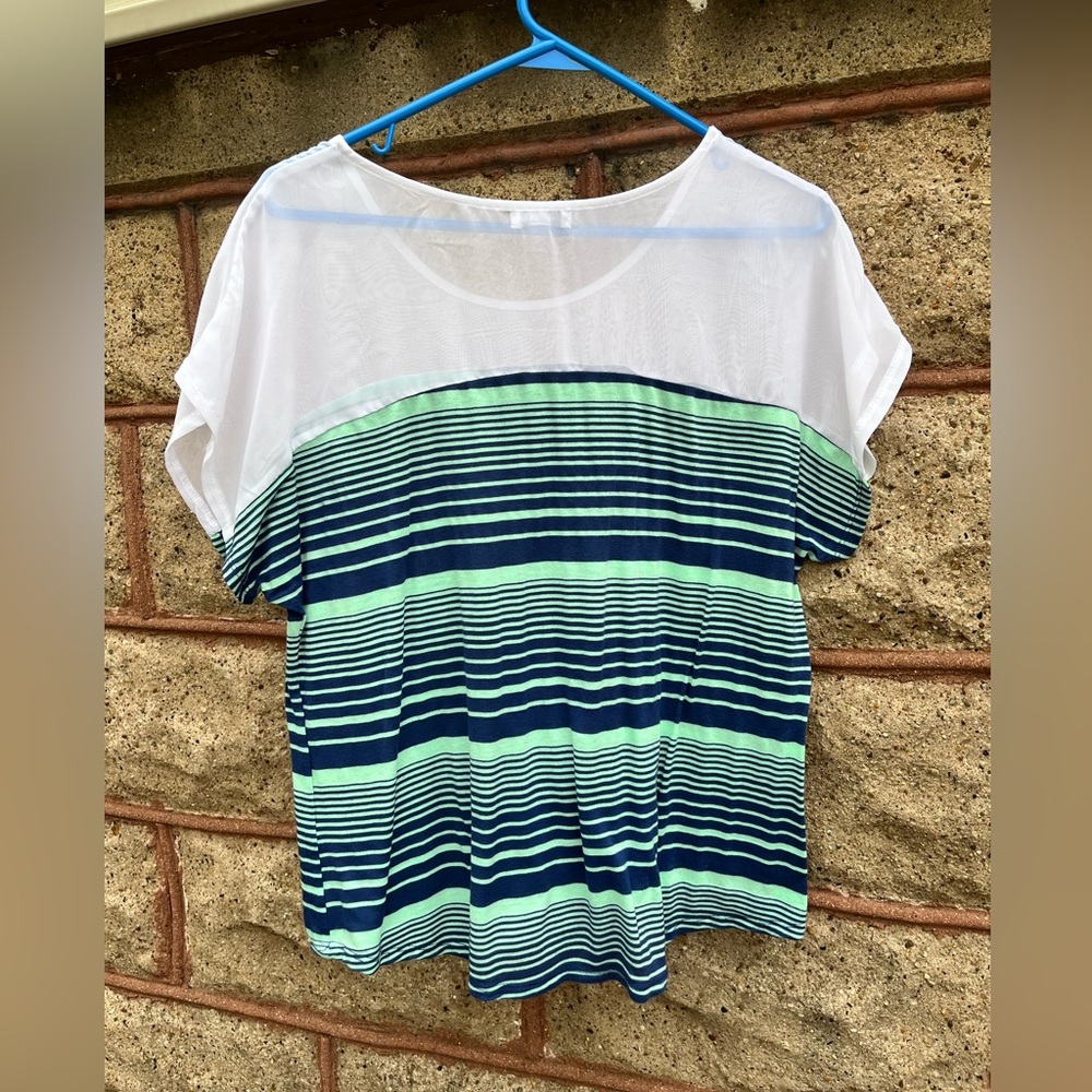 Charming Charlie women blouse large striped
